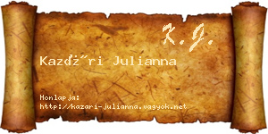 Kazári Julianna névjegykártya